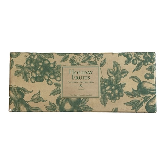NIB CANDLE Set The White Barn Candle Holiday Fruits 3x Sugared Unscented Candles - Picture 4 of 7